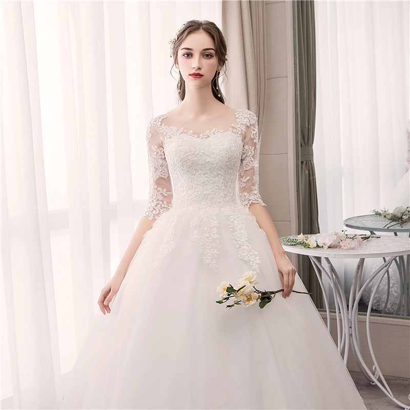 wedding gowns dress Floor Length Vintage Applique bridal dresses wedding from china turkey istanbul