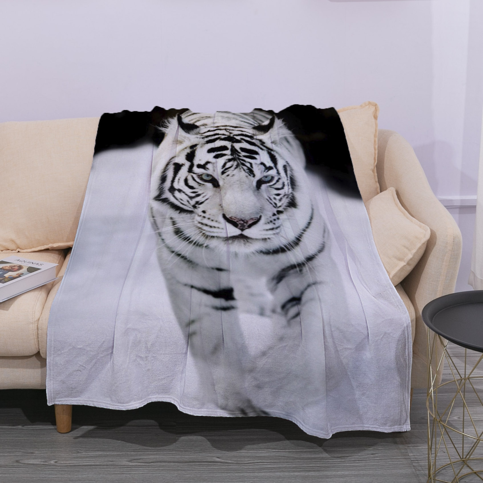 custom  50*60 inch sublimation  san marcos soft tiger mink blanket sherpa