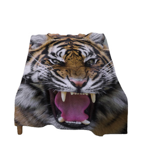 custom  50*60 inch sublimation  san marcos soft tiger mink blanket sherpa