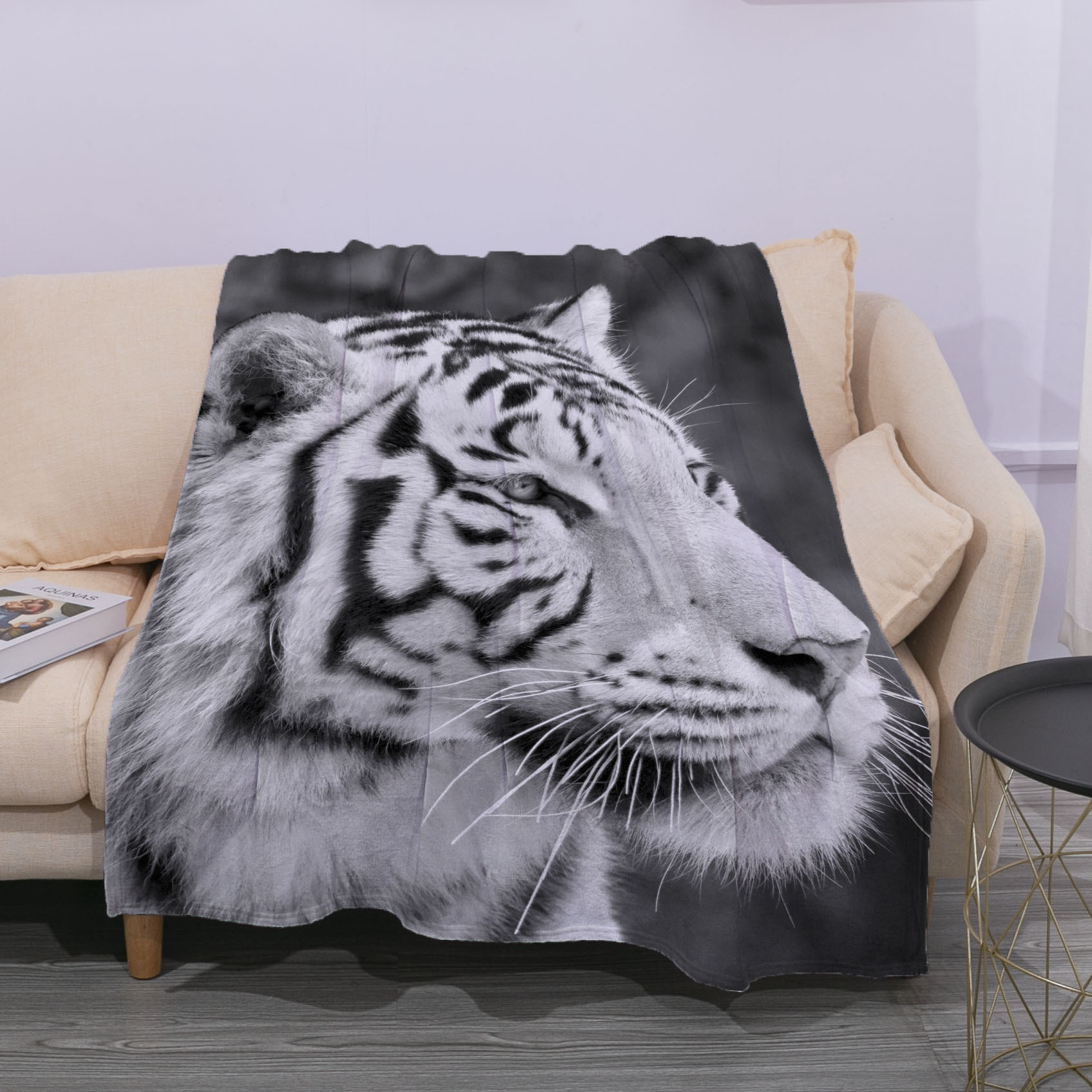 custom  50*60 inch sublimation  san marcos soft tiger mink blanket sherpa