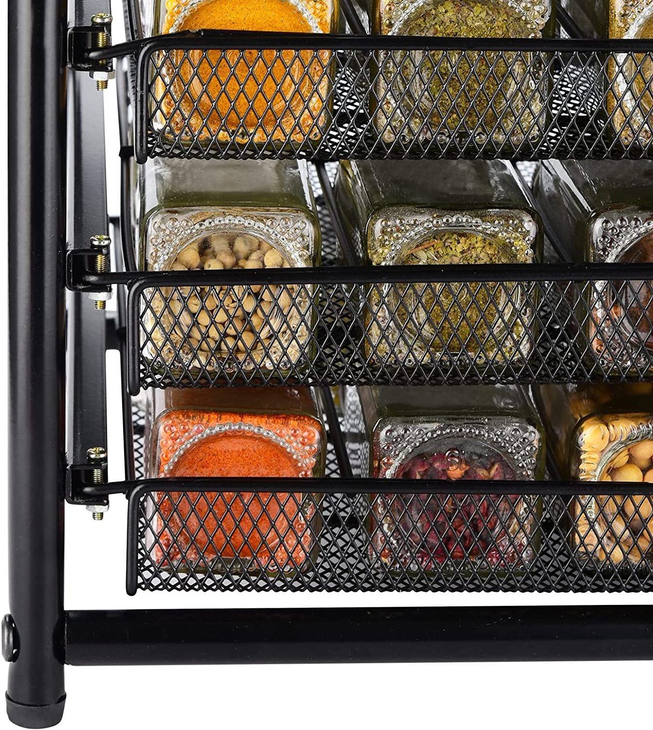 Kitchen Countertop Pantry 4 Tier Pull out Seasoning Drawer Organizer Cabinet Organizer Spice Rack