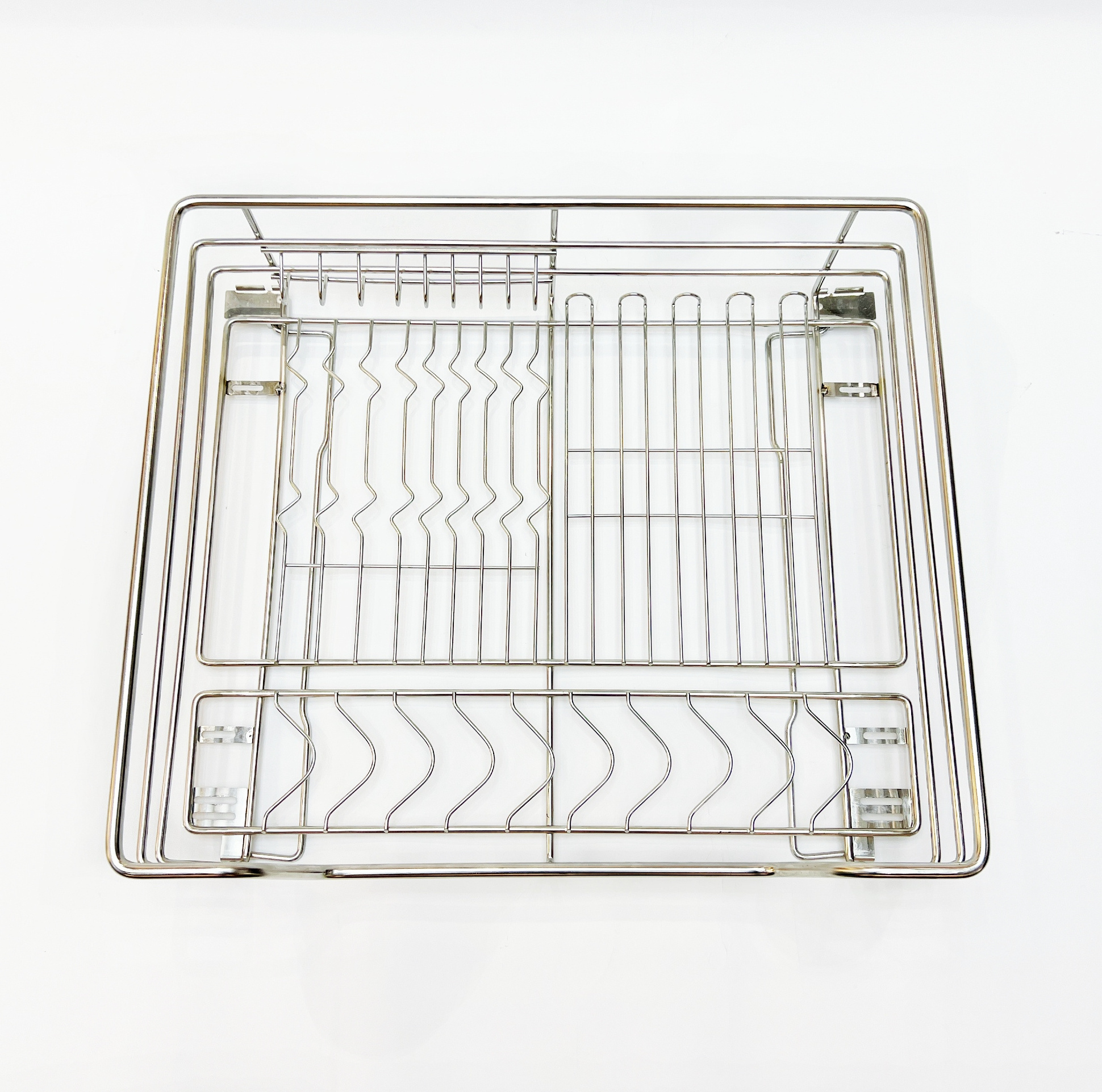 Kitchen Cabinet Organizer Pull Out Drawer Basket Dish And Bowl Rack Stainless Steel Wire Basket