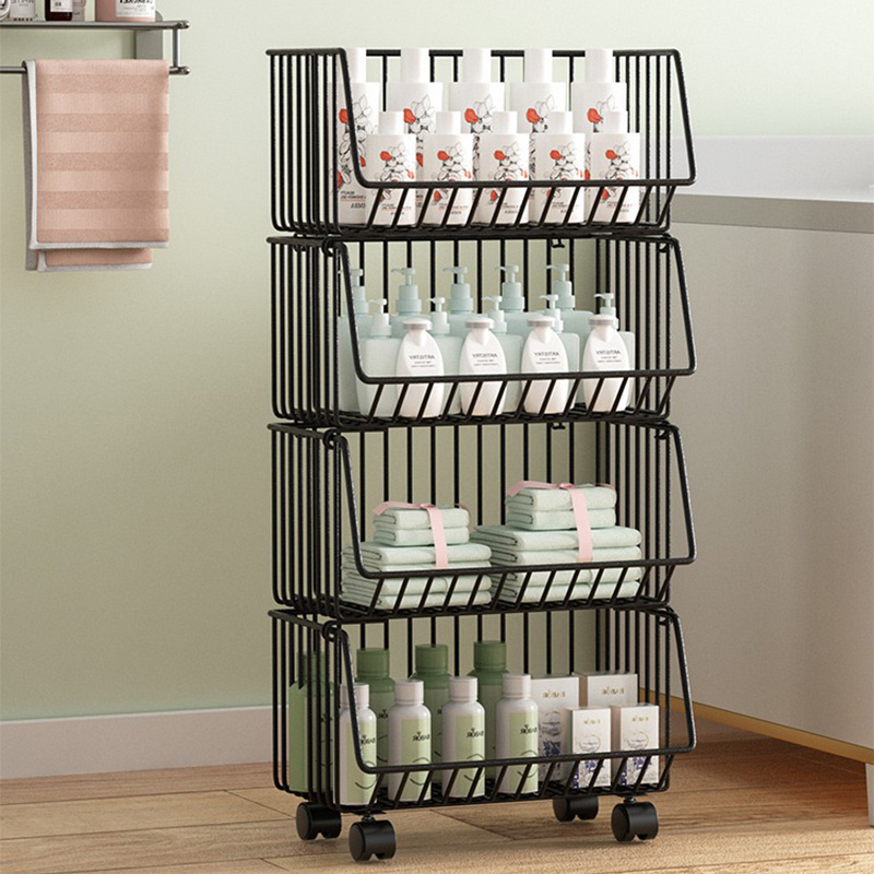 Custom Multi-Layer Rotating Fruit Organization Kitchen Vegetable Storage Baskets 4-Tier Kitchen Storage Rack Household