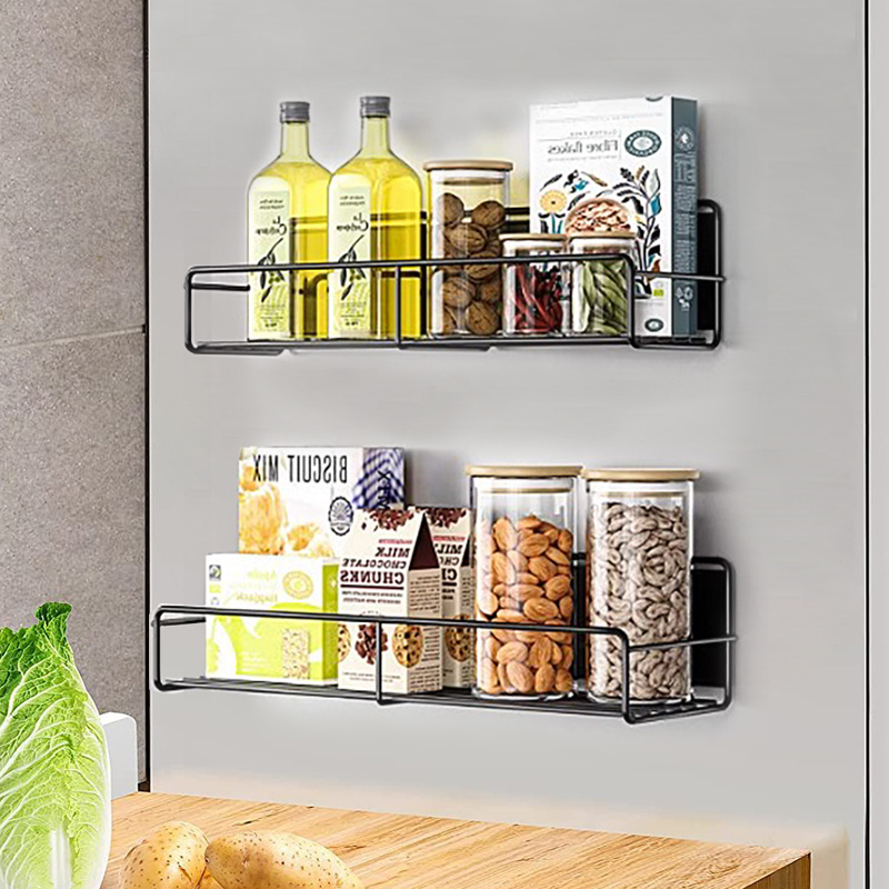 2 Pcs Pack Moveable Fridge Storage Organizer Strong Magnetic Spice Racks For Refrigerator Kitchen