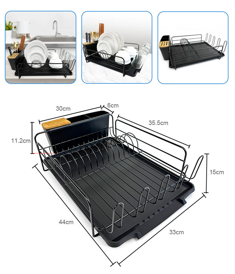 2 Tier Sink Dish Drying Rack Adjustable Large Dish Rack Drainer for Kitchen Storage Counter Organizer Shelf