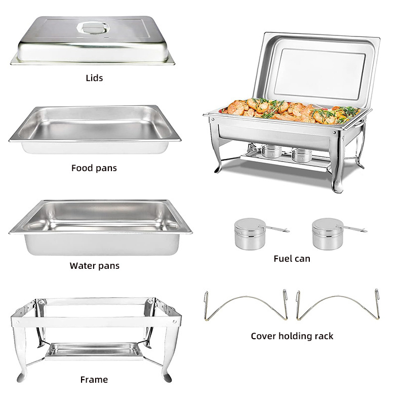 Hotel Chafing Dish Buffet Set Stainless Steel Commercial For Catering Buffet Food Warmer Set Display Heater