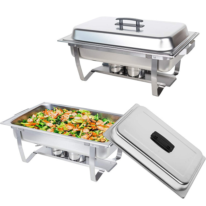 Chaffing Pour Cheffing Dishes Stainless Steel Buffet Service Heating Trays Staffing Chafer Dish Buffet Heater Set Warmer