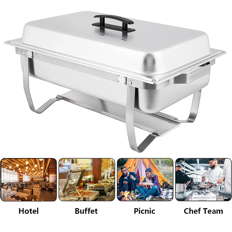 Chaffing Pour Cheffing Dishes Stainless Steel Buffet Service Heating Trays Staffing Chafer Dish Buffet Heater Set Warmer