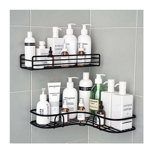 Bathroom Corner Shelf Tripod Shelves Adhesive Kitchen Corner Racks Wall Mounted No Drilling Storage