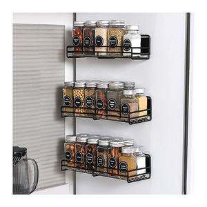 2 Pcs Pack Moveable Fridge Storage Organizer Strong Magnetic Spice Racks For Refrigerator Kitchen