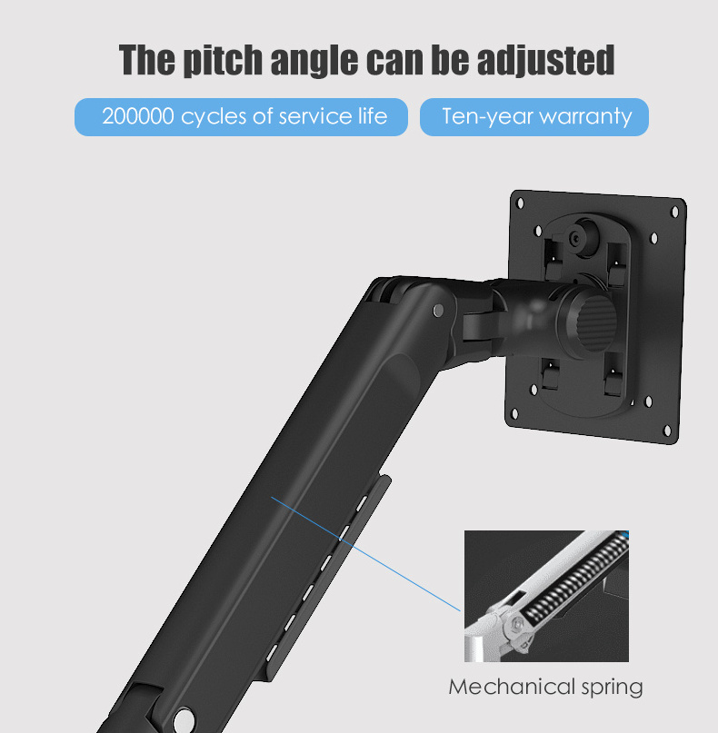 Three Arm Monitor Mount Swing 3 Arm Monitor Bracket With Spring