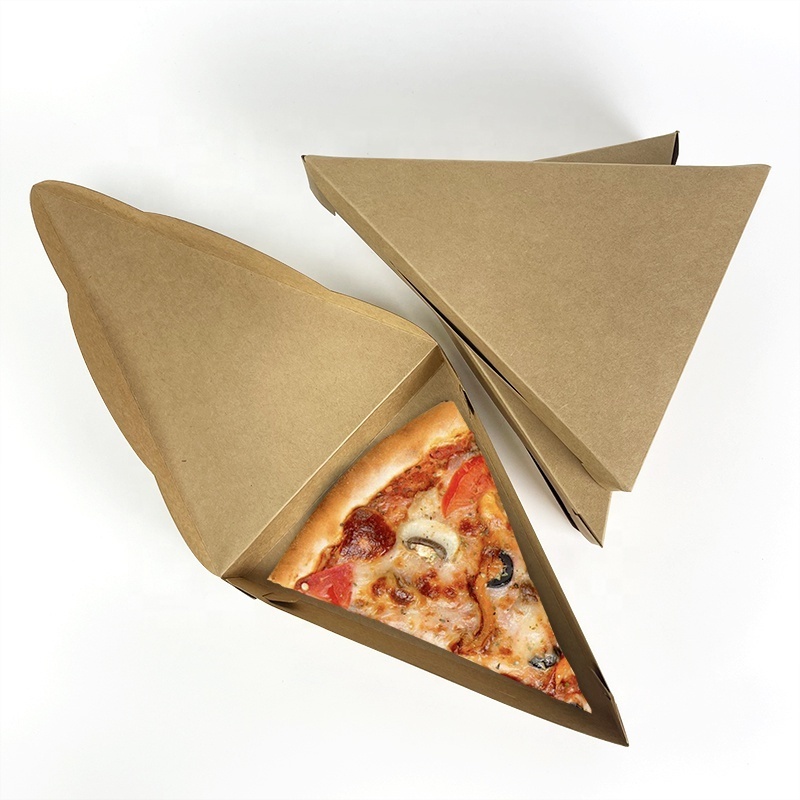 Wholesale Customized Triangle Paper Packaging Delivery Paperbox Pizza Slice Boxes With Logo Pizza Cone Box