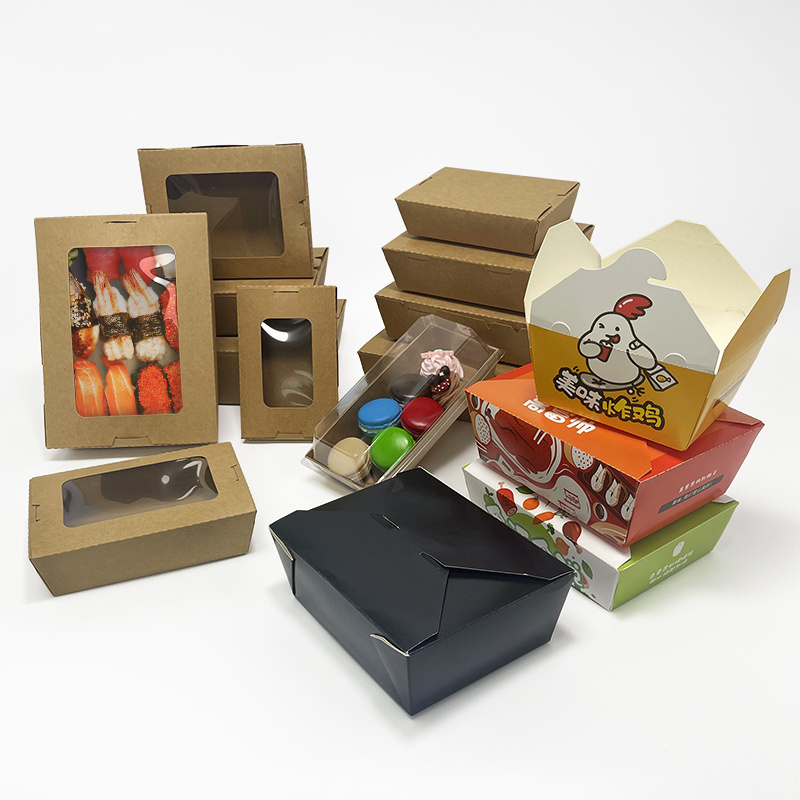 Disposable takeout food box takeaway chinese noodle food boxes take away pasta packaging for noodle paper box