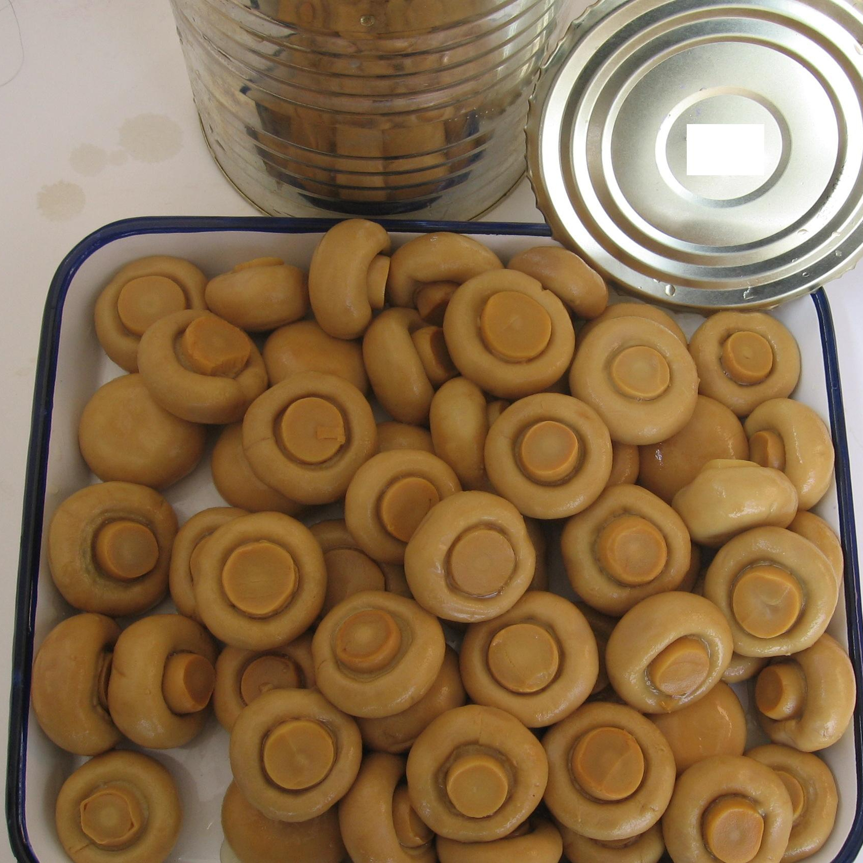 Canned button whole mushrooms,