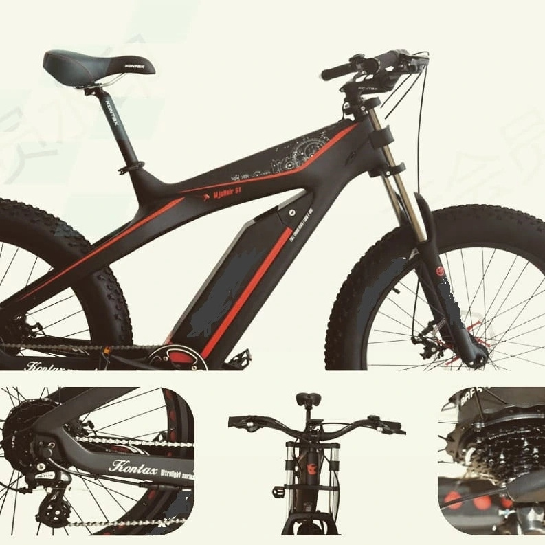 26inch Electric Snow/Sand/ Mountain Bike 48V 1000W Bafang Carbon Fiber MTB Fat Tire Electric Bicycle with customized model