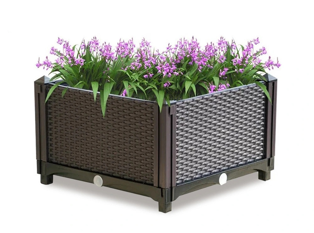 Easy to Assemble PP Plastic Square Planting Vegetables Flower Rectangular Vinyl Garden Box Planter Boxes Large Outdoor