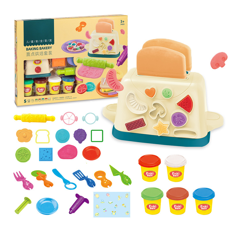 Pretend Kitchen Toys 3D Colorful DIY Clay Set  Educational Playdough Game Kids Clay Toys Set For Kids