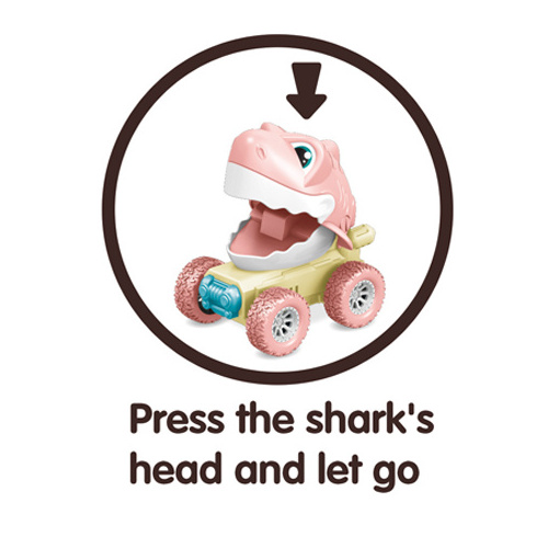 Customized Cartoon Press And Go Shark Friction Vehicle