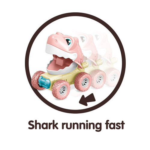 Customized Cartoon Press And Go Shark Friction Vehicle