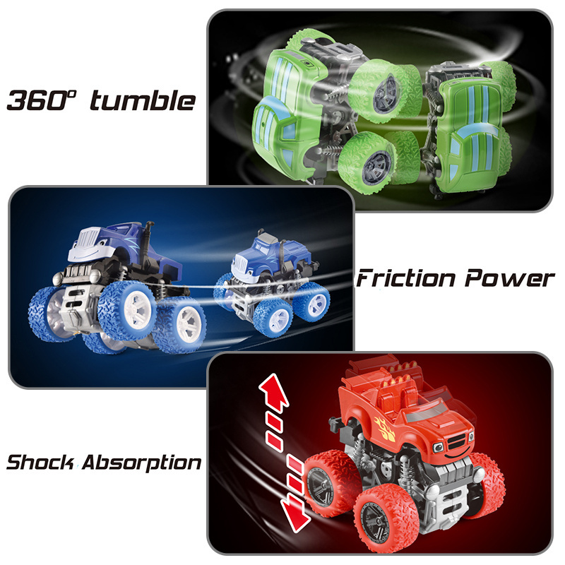 Wholesale 12PCS/Set Pull Back Toys Car Diecast Model Toys Inertia Friction Powered Stunt Truck Car Diecast Toy Vehicles