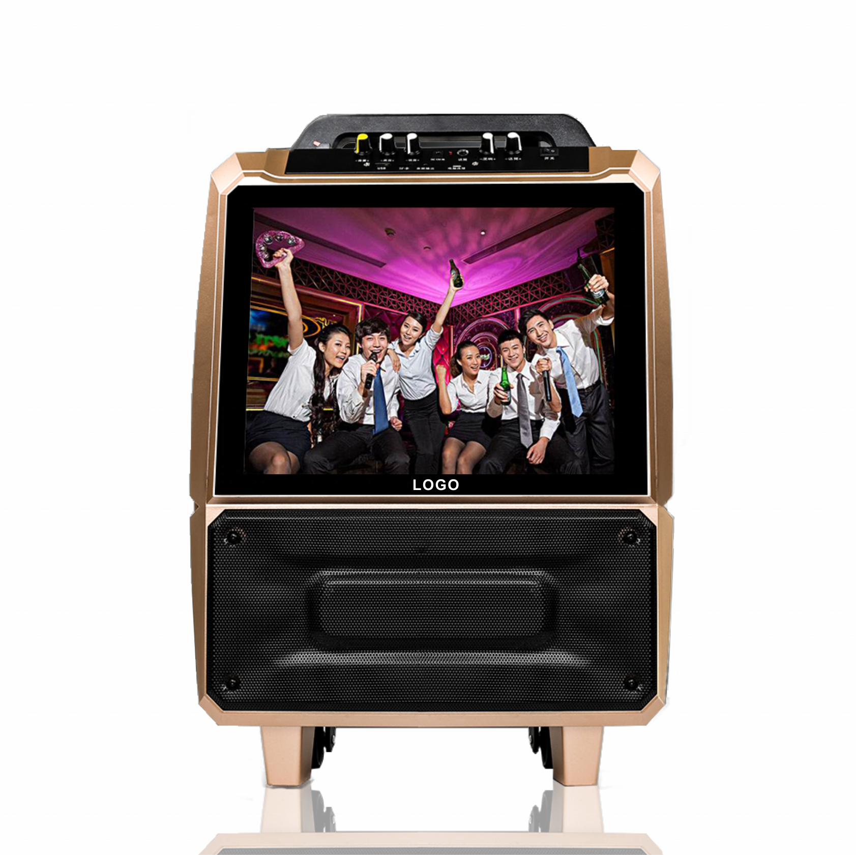 15 inch screen subwoofer smart Karaoke trolley speaker wireless portable dj speaker box