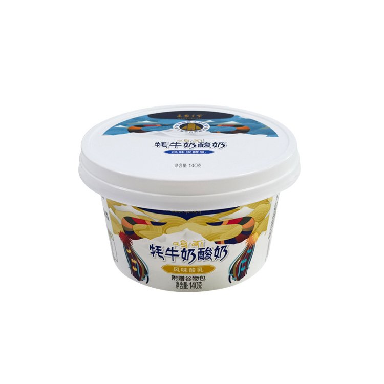 Plastic Packaging Container Frozen PP Yogurt Tub Pot Yogurt Cup with Lid Spoon