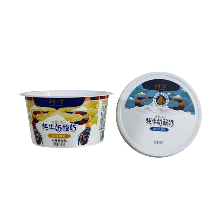 Plastic Packaging Container Frozen PP Yogurt Tub Pot Yogurt Cup with Lid Spoon