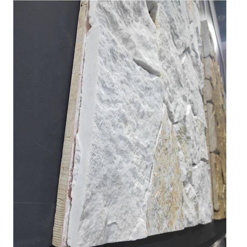 Natural crazy loose random white sandstone stone wall cladding