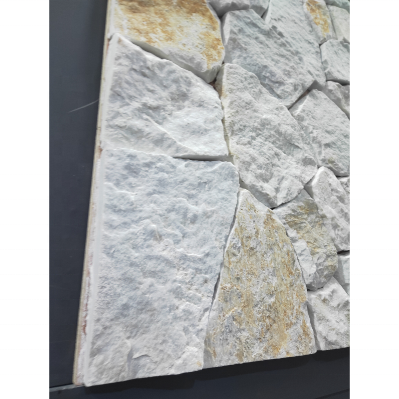 Natural crazy loose random white sandstone stone wall cladding