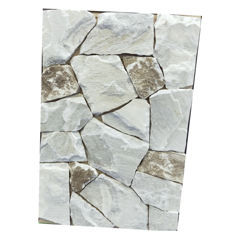 Natural crazy loose random white sandstone stone wall cladding