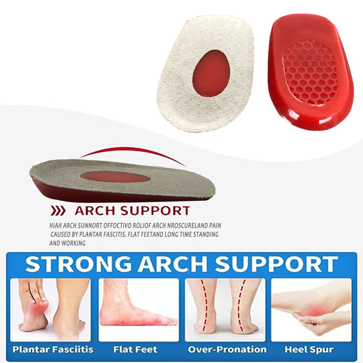 silicon heel pad heel pads for shoes Heel pads flat feet arch support insole