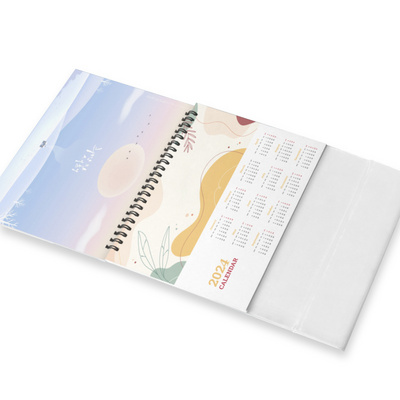 Custom Digital  Promotional Sublimation Desktop Calendar Printing Perpetual Wall Calendar 2024