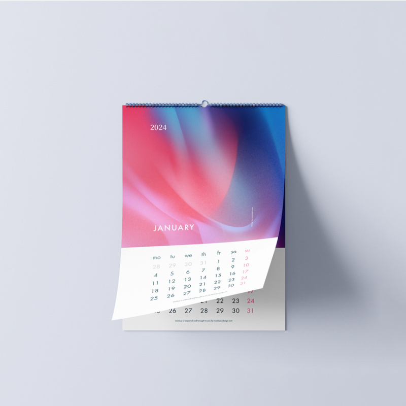 Custom Digital  Promotional Sublimation Desktop Calendar Printing Perpetual Wall Calendar 2024