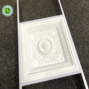 60*60CM Ceiling Tiles for Interior Home Decoration Modern Square Ceiling Medallion PU