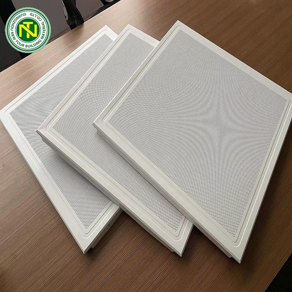 Aluminum Ceiling Tiles Print Aluminum Alloy Square Modern Popular Seller Indoor Hotel Waterproof Paint CN;GUA 600*600 White UV