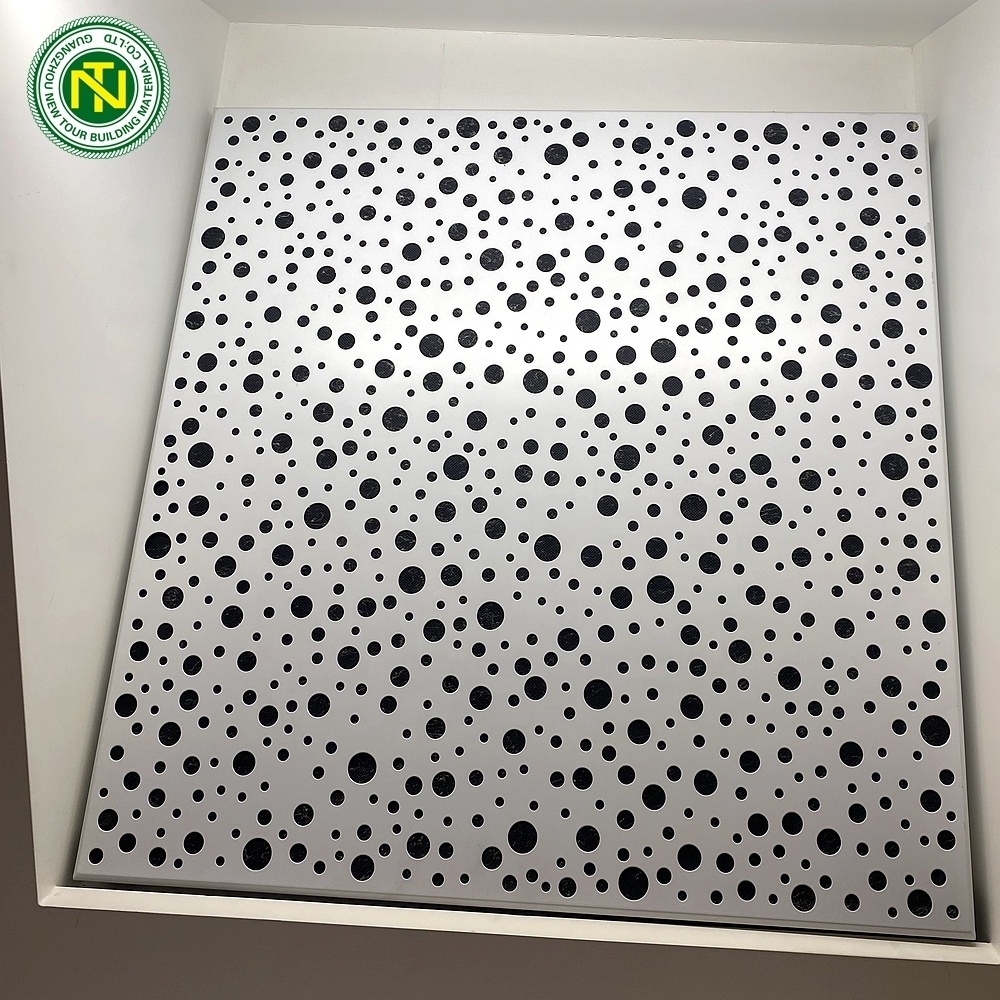 Ceiling Tiles Factory Custom Mede Aluminum Suspended Perforated Metal White Square Modern Aluminum Alloy UV Print 100M2 CN;GUA