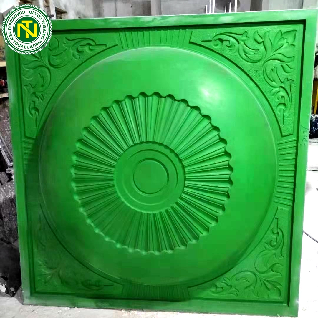 Customizable  Fiberglass Concrete Molds Making Light Weight Plaster Centre Panel gypsum cornice For Ceiling