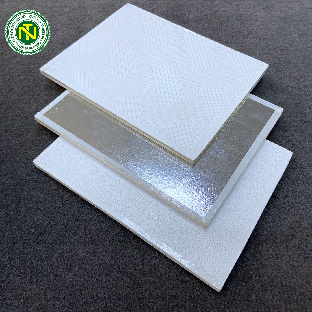 600 x 600 mm PVC Laminated Vinyl Coated Gypsum Ceiling Tiles