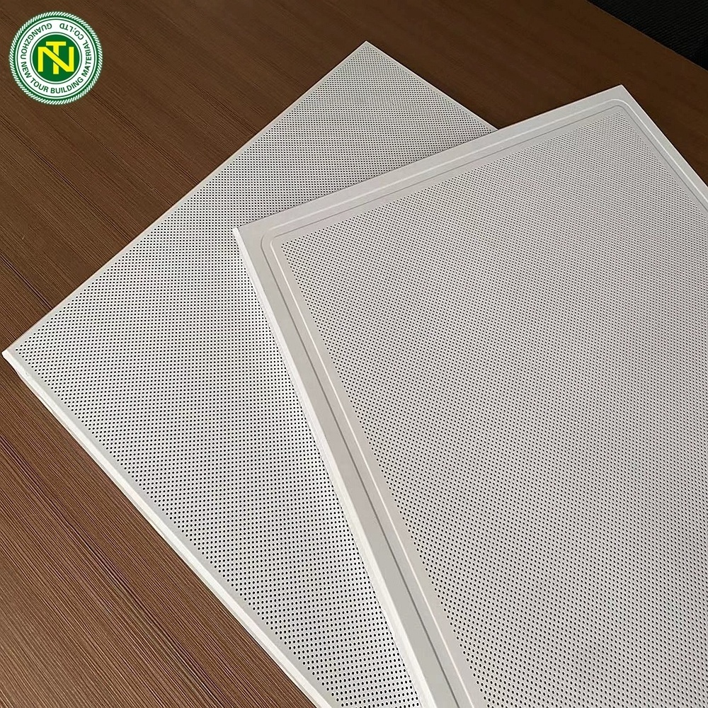 Ceiling Tiles Print Decorative Acoustic Materials Aluminum 600x600 Hot Sale High Quality Interior Metal Square Modern White UV