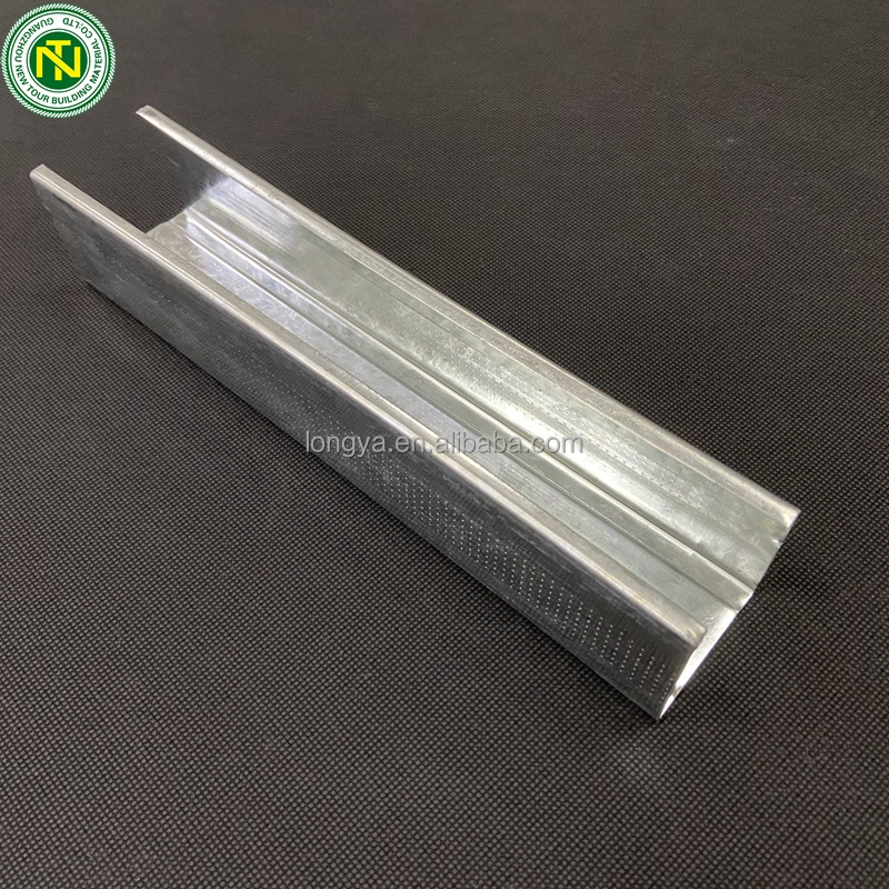 Metal drywall profile customized size 20 gauge metal c studs  and u tracks channel