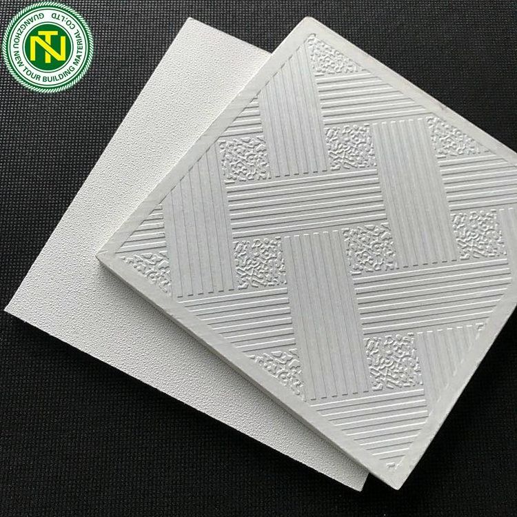 China 595*595/600*600/603*603 Square Coated PVC Laminated Gypsum Ceiling Tiles/ Gypsum Board /ceiling Panel Hot Sales Vinyl