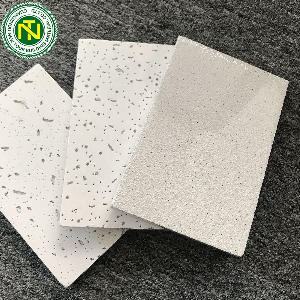 Suspended Acoustic Ceiling Panels Mineral Wool Ceiling Fiber Board Acoustic Mineral Fiber 2x2 Drop Ceiling Tiles