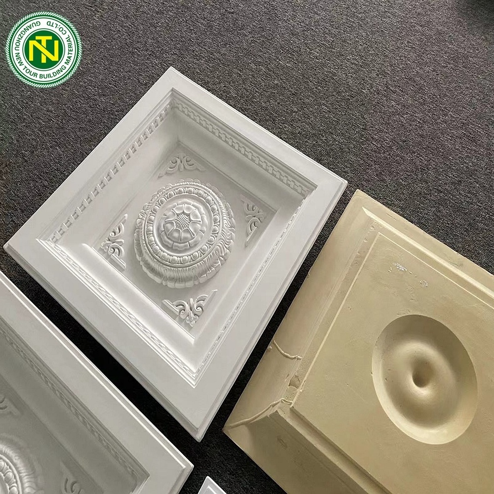 Ceiling Tiles for Interior Home Decoration Modern Loudspeakery Easy Installation Polyheadsete Foam Square Ceiling Medallion PU