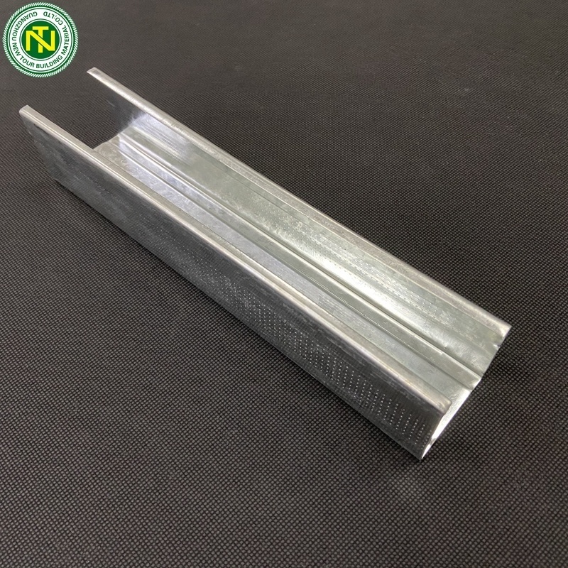 Metal drywall profile customized size 20 gauge metal c studs  and u tracks channel