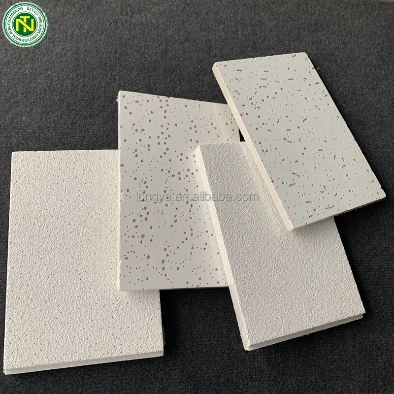 Board Decorative Ceiling Tiles Acoustic Ceiling Tiles Square Edge Mineral Fiber Fabric Modern Apartment Waterproof False Ceiling