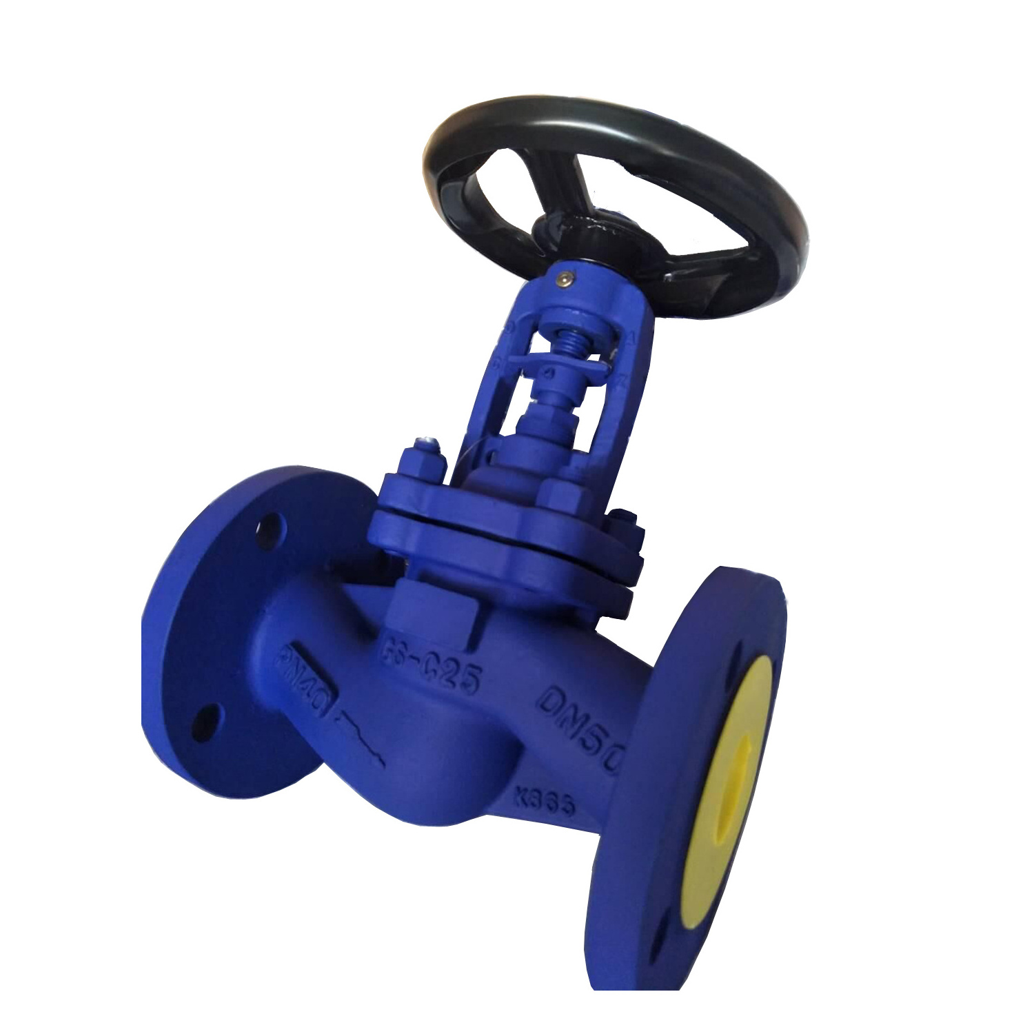 DIN3356 GG25 GGG50 Cast Iron Cast Steel Pn16 Flanged Ends Bellows Globe Valve for Natural Fuel Gas Shut Off Valve