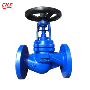 DIN3356 GG25 GGG50 Cast Iron Cast Steel Pn16 Flanged Ends Bellows Globe Valve for Natural Fuel Gas Shut Off Valve