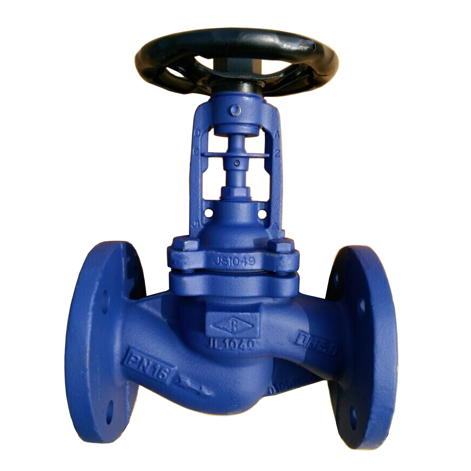 DIN3356 GG25 GGG50 Cast Iron Cast Steel Pn16 Flanged Ends Bellows Globe Valve for Natural Fuel Gas Shut Off Valve