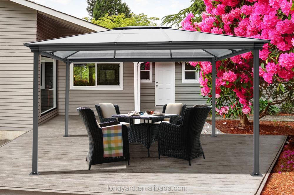 Outdoor 3m x 3m Garden Patio Heavy Duty With Curtains Aluminium Gazebo Permanent