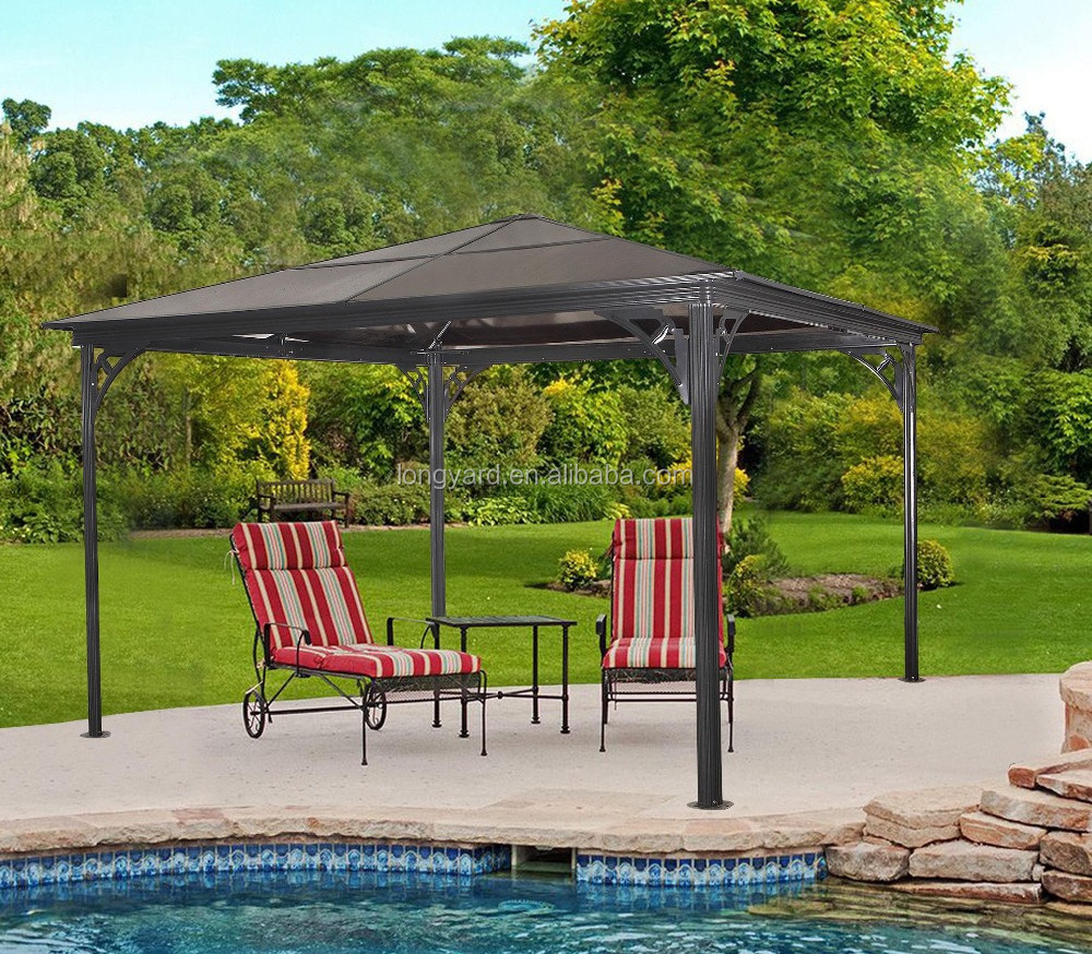 Large galvanized metal roof gazebo,outdoor gazebo of four feet